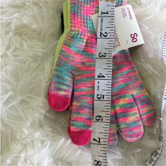 SO Woman’s Juniors Space dye glove set multi color Touch screen - Picture 3 of 12